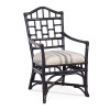 Chippendale Dining Arm Chair in fabric '0250-65 I' and Antique Navy finish