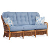 Everglade Sofa in fabric '0337-63 A', pillow fabric '0633-61 H' and Honey finish