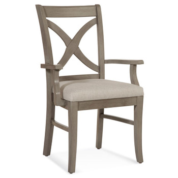 Hues Dining Arm Chair in fabric '0851-93 A' and Driftwood finish