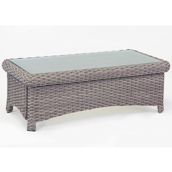 Saint Tropez Outdoor Coffee Table with Glass Top in Stone finish