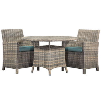 Mambo Outdoor 3 piece Dining Set with Arm Chairs