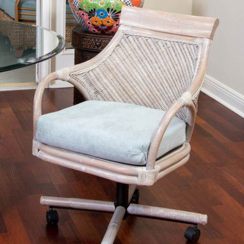 Bermuda Tilt Swivel Caster Chair in Rustic Driftwood finish