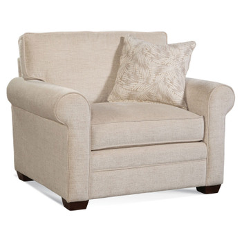 Bedford Lounge Chair in fabric '0850-93 B' and Java finish Bedford Lounge Chair in fabric '0850-93 B' and Java finish