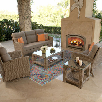 Grand Stafford Outdoor Seating Collection in Cast Ash fabric