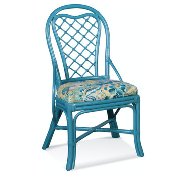 Trellis Dining Side Chair in fabric '0851-93 A' and Harbor Blue finish