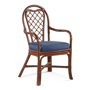 Trellis Dining Arm Chair in fabric '0380-61 A' and Havana finish