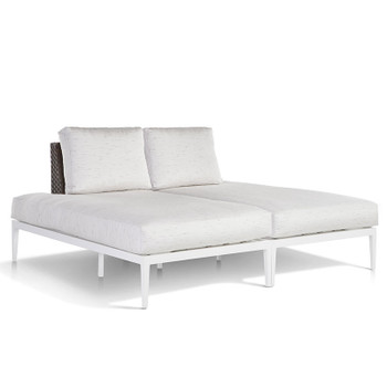 Stevie Outdoor Double Chaise Lounge with Wraparound Cushion