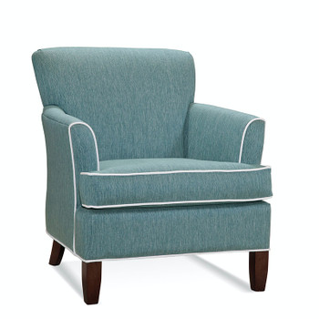 Sloane Accent Chair in fabric '382-52 C' with contrast welt '382-91 C' and Java finish