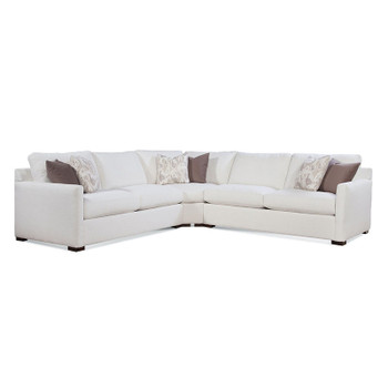 Bel-Air 3 piece Wedge Sectional Set in fabric '0851-94 B' with pillow fabric '0851-94 L' and '0905-83 E' and Java finish