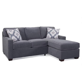 Gramercy Park LSF 2 pc. Chaise Sectional in fabric '0813-83 D' with pillow fabric '0530-83 E' and Java finish