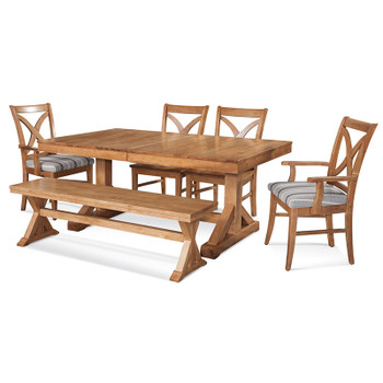 Hues Transitional 6 piece Dining Set in Honey finish