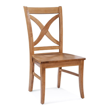 Hues Transitional Side Chair with Wood Seat in Honey finish