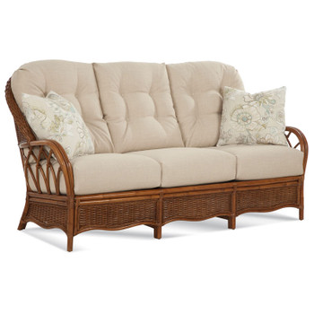 Everglade Sofa in fabric '0376-95 C', pillow fabric '0549-96 D' and Havana finish