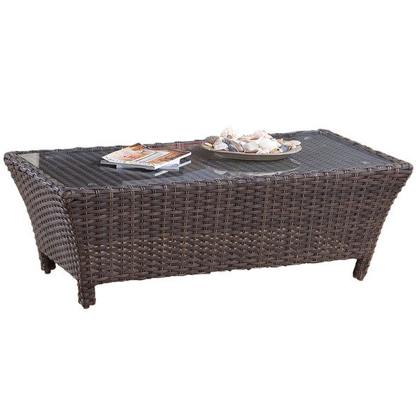 Panama Outdoor Coffee Table with Glass Top