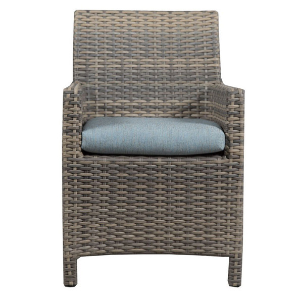 Mambo Outdoor Center Matched Arm Chair - Adena Azure Fabric - front