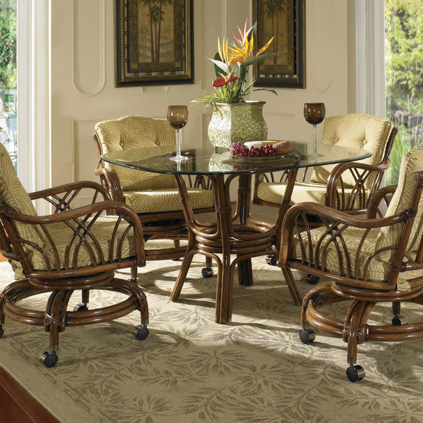 Orchard Park 5 piece Dining Set with Caster Dining Chairs
