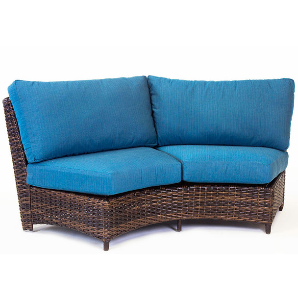 Saint Tropez Outdoor Sectional Curved Loveseat in Tobacco finish