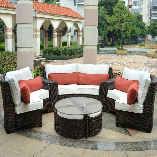 Saint Tropez Outdoor Sectional Set in Tobacco finish