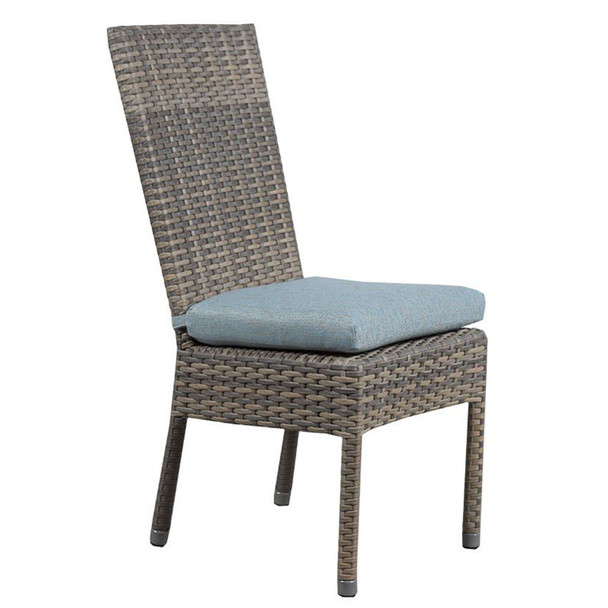 Mambo Outdoor Center Matched Dining Chair - Adena Azure Fabric - side