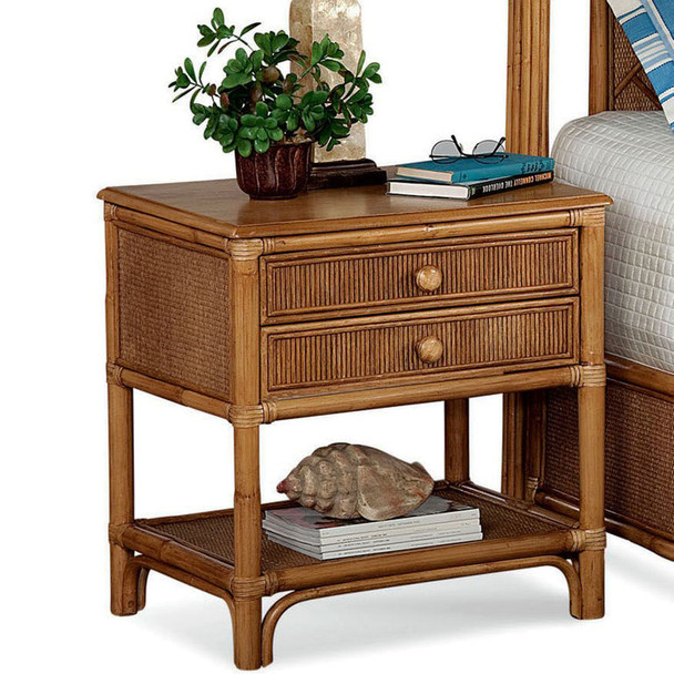 Summer Retreat Two Drawer Nightstand in Honey finish