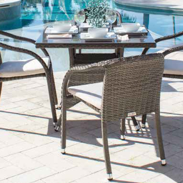 Ultra Outdoor 5 peace Dining Set with Stackable Arm Chairs
