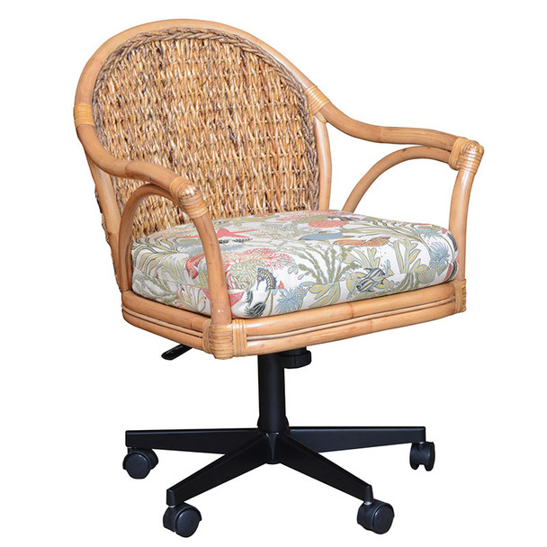 Panama Tilt Swivel Caster Office Chair in Antique Honey finish
