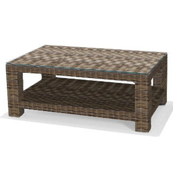 Bainbridge Outdoor Rectangular Coffee Table  with Glass Top