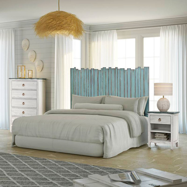 Picket Fence Bedroom collection in Distressed Bleu/White finish
