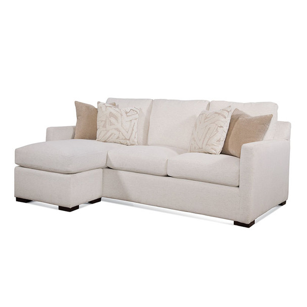 Bel-Air Estate Sofa with Chaise Ottoman in fabric '0884-91 G', pillow fabric '0868-91 M' and '0321-74 C'  and Java finish