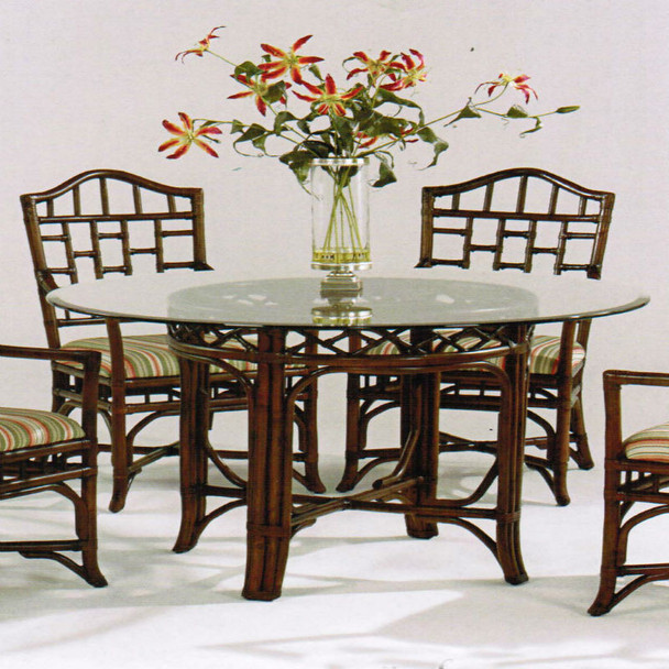 Chippendale Round Dining Table in Java finish