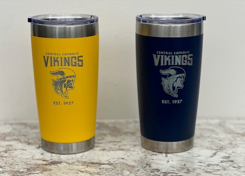 TRAVEL TUMBLER 20OZ NAVY/GOLD