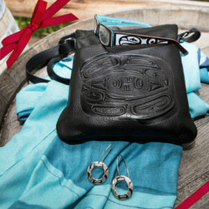Esme Brown/Blue reading glass with Embossed leather handbag, earrings and wool shawl Esme Brown/Blue reading glass with Embossed leather handbag, earrings and wool shawl