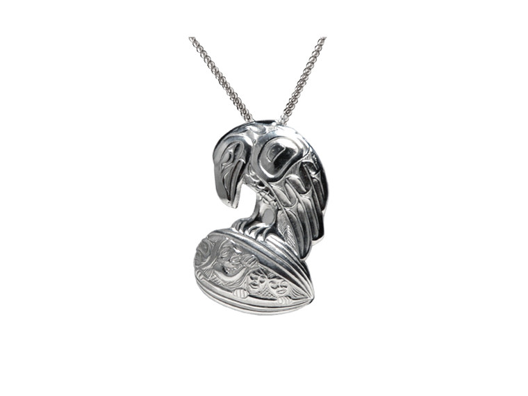 Bill Helin  Raven with Clam Shell Pendant