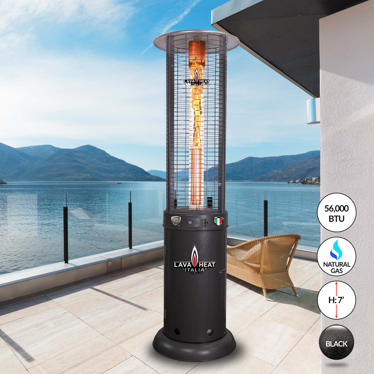 OPUS LITE R-LINE Patio Heater Commercial Flame Propane Hammered Black 44,000 BTU