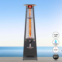 LAVA LITE A-LINE Commercial Flame Natural Gas Patio Heater Hammered Black -  51,000 BTU