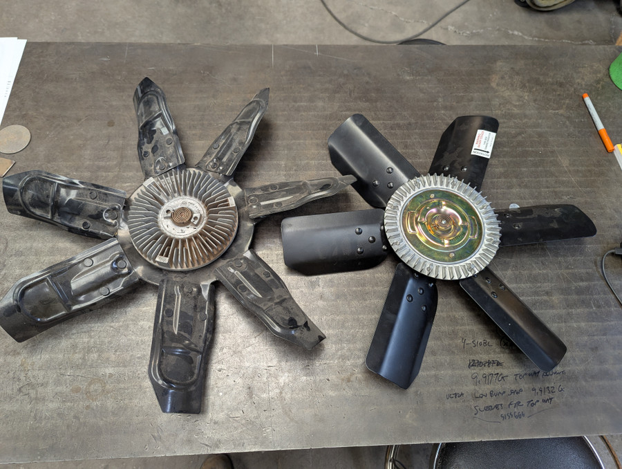 Low profile fan is on the right, Dodge fan on the lrft