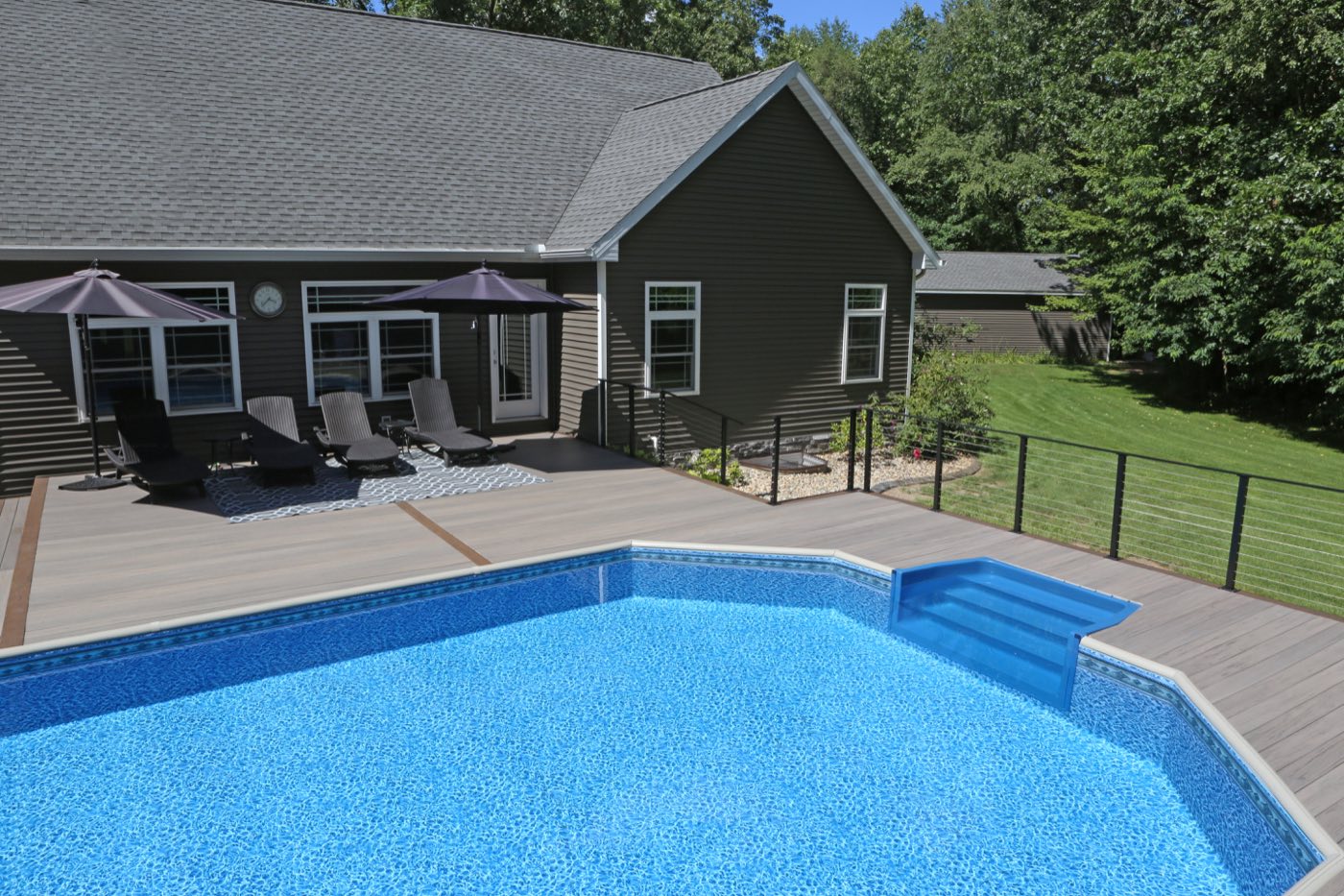 Hydrosphere Series pool with a composite deck