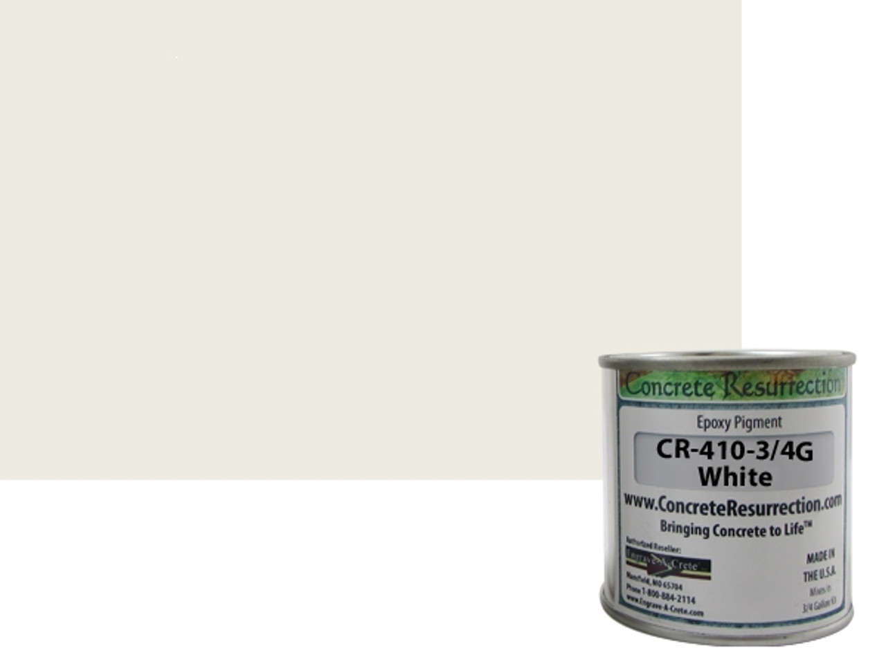 Solid Color Epoxy Pigment - White or 3/4 Gallon Epoxy Kit