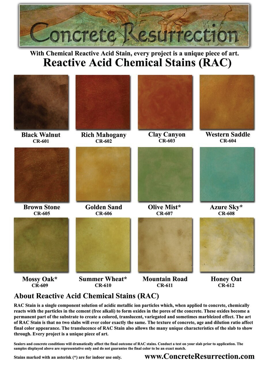 Reactive Acid Chemical (RAC) Concrete Stain - Azure Sky (Interior Color Only) 16oz