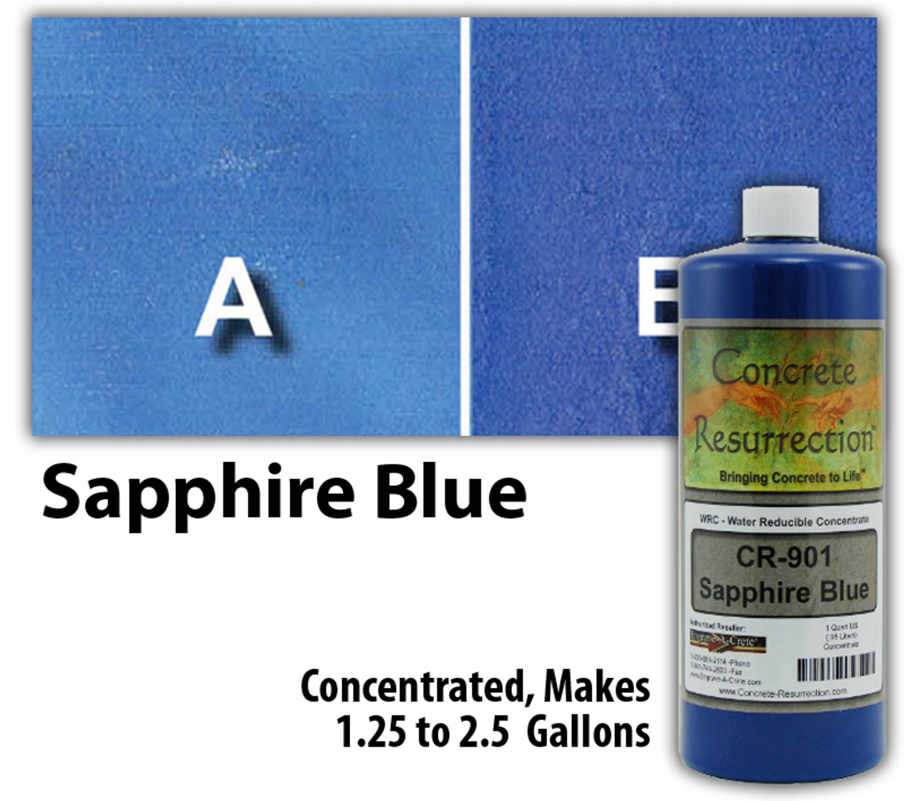 Water Reducible Concentrated (WRC) Concrete Stain - Sapphire Blue 32oz