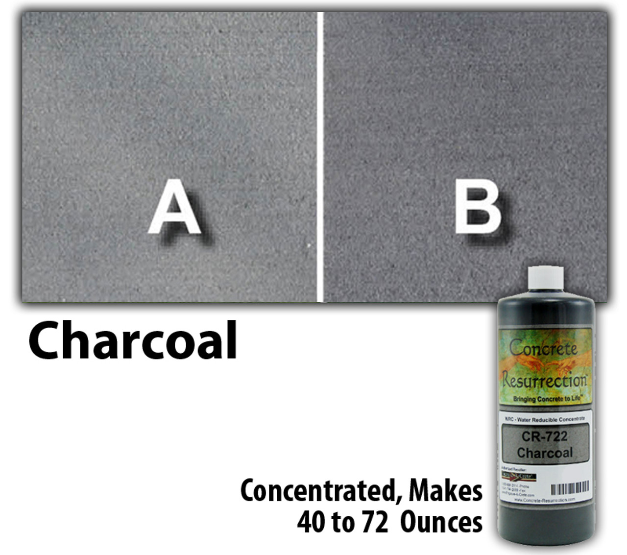 Water Reducible Concentrated (WRC) Concrete Stain - Charcoal 8oz