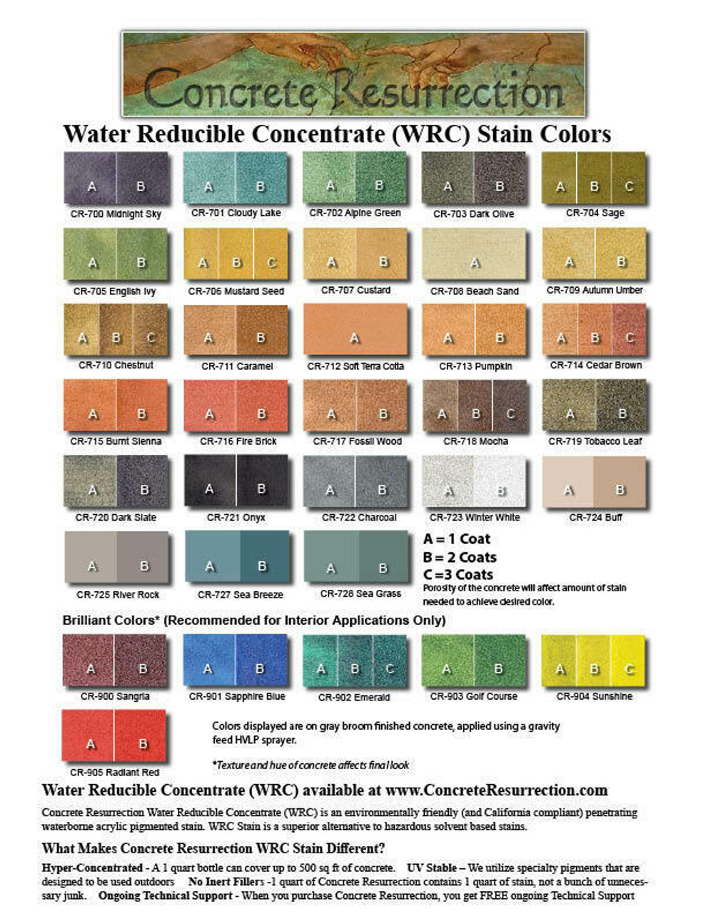 Water Reducible Concentrated (WRC) Concrete Stain - Sea Grass 32oz