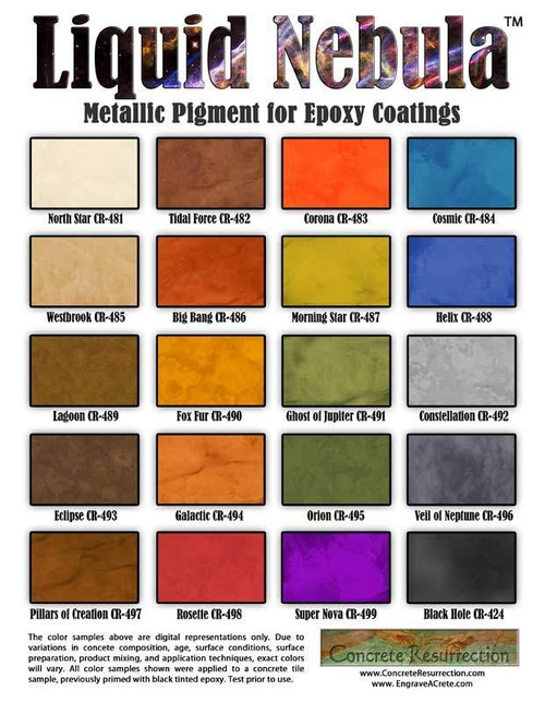 Liquid Nebula Metallic Pigment for Epoxy -Sample Pack