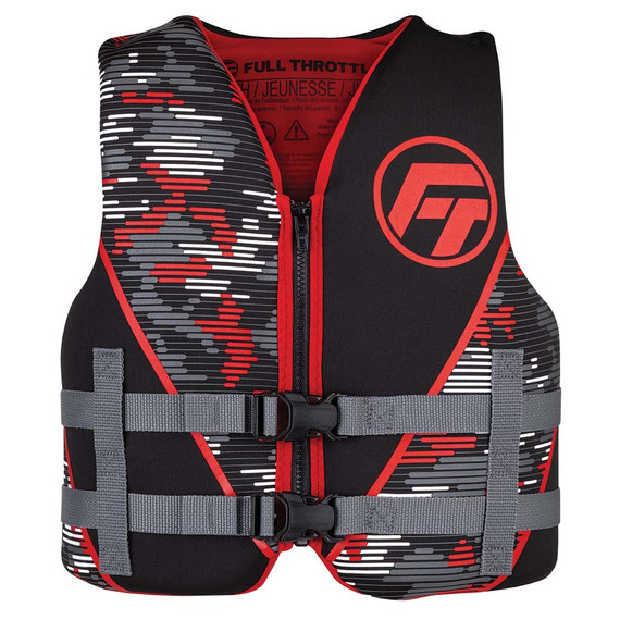 Full Throttle Youth Rapid-Dry Life Jacket - Red/Black