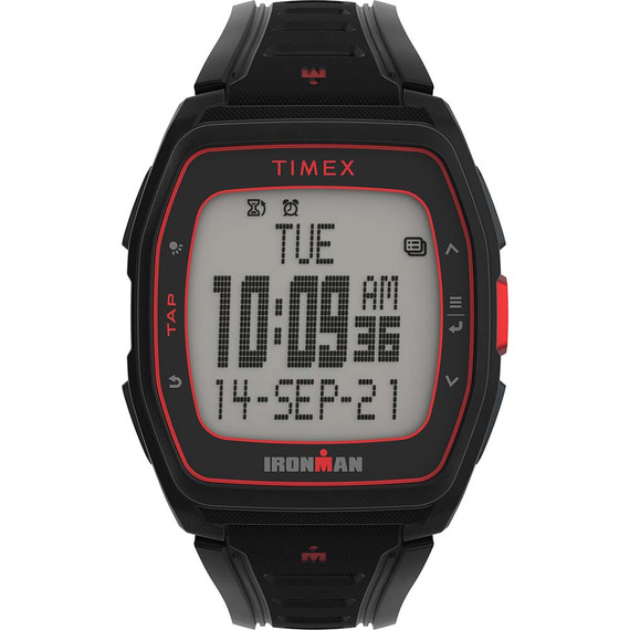 Timex IRONMAN T300 Silicone Strap Watch - Black/Red
