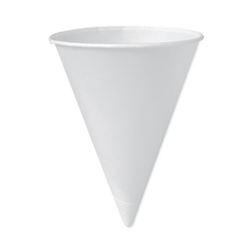 Bare Treated Paper Cone Water Cups, 6 oz, White, 200/Sleeve, 25 Sleeves/Carton