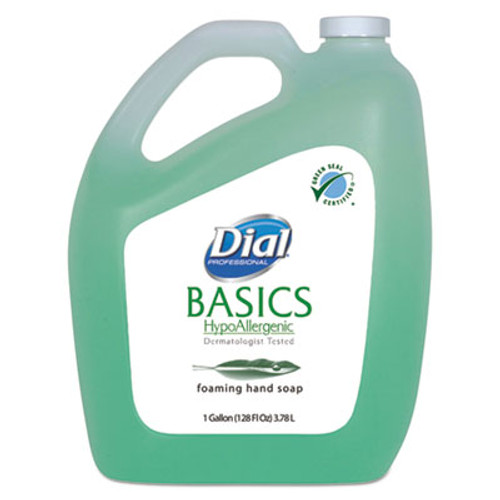 Dial Basics Hypoallergenic Foaming Hand Soap, Original, Honeysuckle, 1 gal Bottle, 4/cs Dial Basics Hypoallergenic Foaming Hand Soap, Original, Honeysuckle, 1 gal Bottle, 4/cs