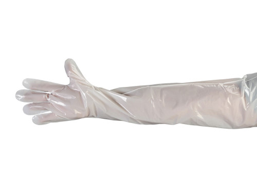 Poly Glove 1.5mil White, LD, Smooth, 34" Long Shoulder Length Poly Glove 1.5mil White, LD, Smooth, 34" Long Shoulder Length