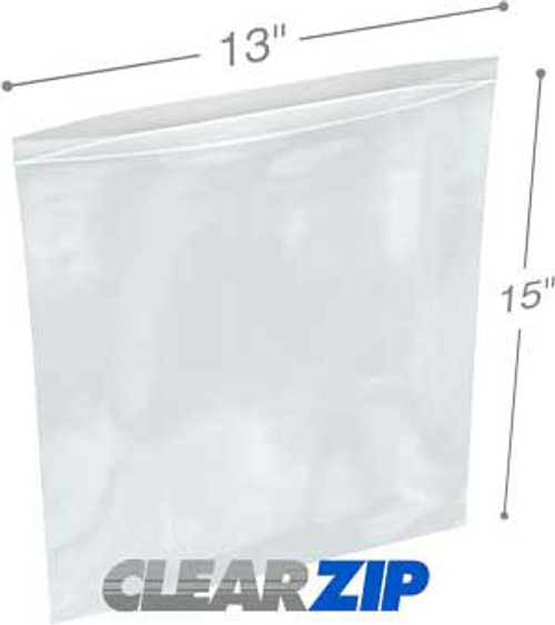 13" x 15" 2 Mil Clearzip Lock Top Bags