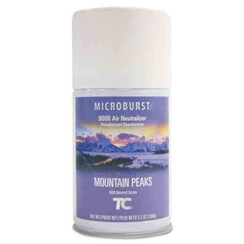 TC Microburst 9000 Air Freshener Refill, Mountain Peaks, 5.3 oz Aerosol Spray, 4/Carton